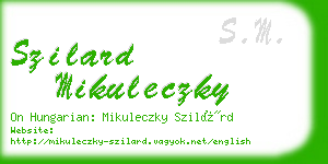 szilard mikuleczky business card